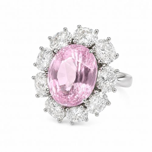 8ct pink Lab Grown Sapphire 14 k gold ring ID: 45