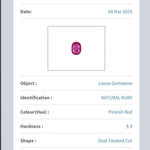 AIG Certified Natural Ruby 1.23 carats REF:24
