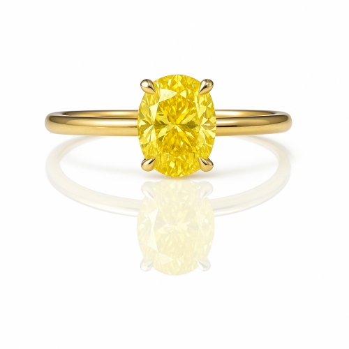 Ring with fancy CVD diamond  " Sunny" REF 600 ID:1700