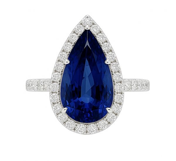 AIG Certified Natural Sapphire and Natural Diamonds Ring REF:350 ID:6750
