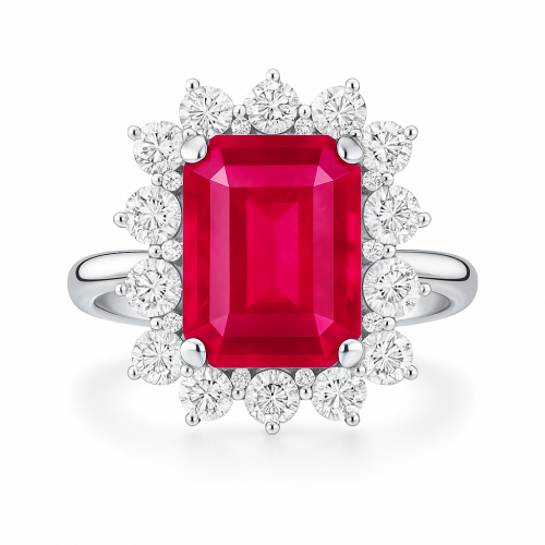 18 k gold, natural ruby ( no heated, no treated) , natural diamonds DEF/VVS REF:200 ID:4950