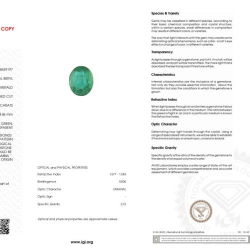 Natural certified emerald 11,44 ct Ring REF:27 ID:8000
