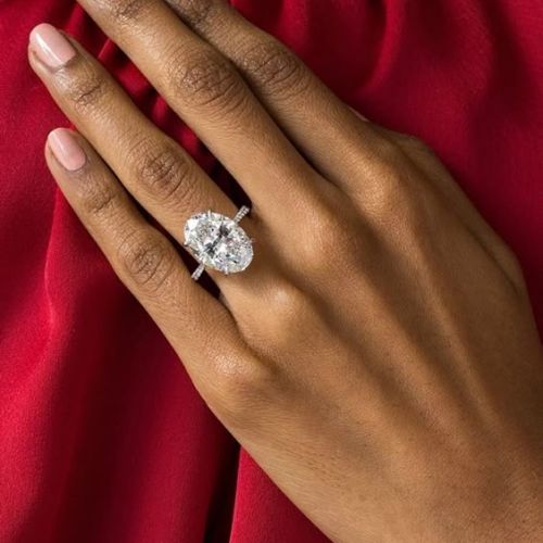 IGI Certified 5 CT Oval Cvd Diamond Engagement Ring  ID:3500