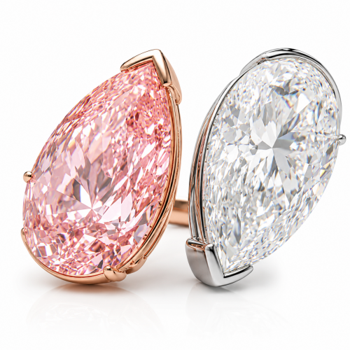 7 and 8 carats Pear Shape CVD Diamond exclusive design ring ID:8500