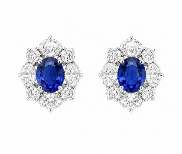Natural Sapphire and Diamonds Earrings REF:350 ID:8750