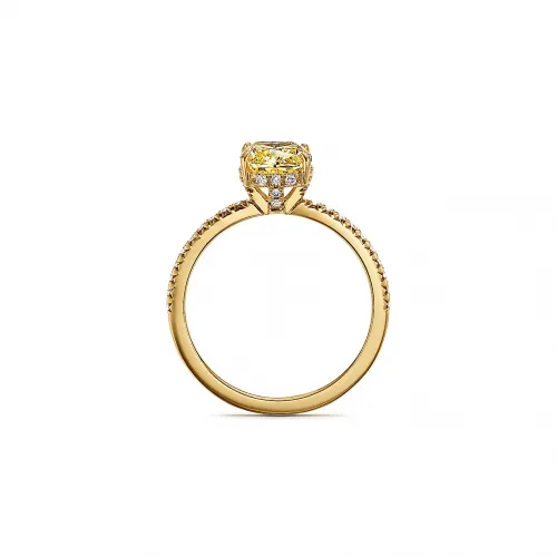 Ring with a Cushion-cut Yellow Diamond 