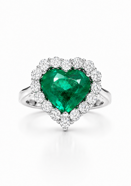 Natural Emerald & diamond ring ID:5500