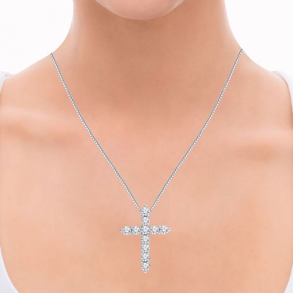 11 times GIA Certified Natural diamonds cross pendant  DEF/VVS 2.2 ct 