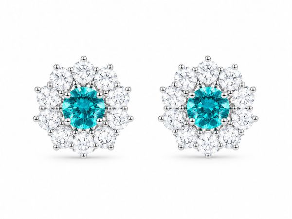Lab grown Paraiba Tourmaline Studs ID:27