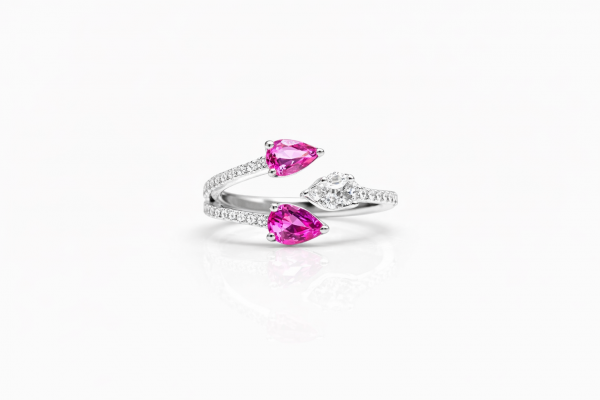 Pink Sapphire & Diamond Ring REF:13 ID:2500