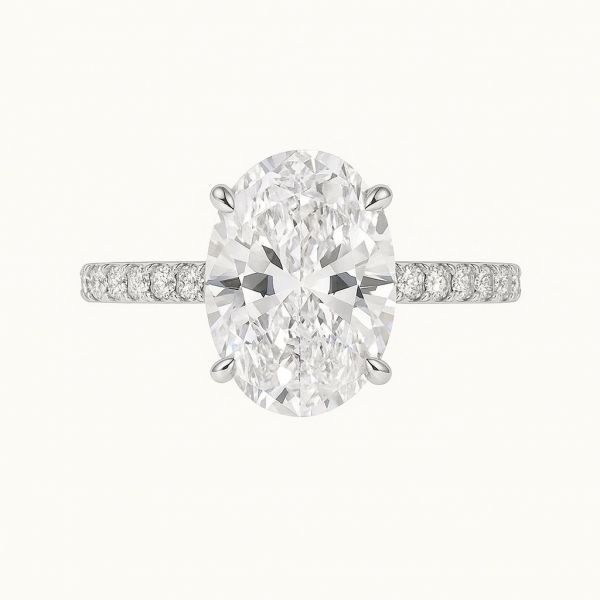 IGI Certified 5 CT Oval Cvd Diamond Engagement Ring  ID:3500