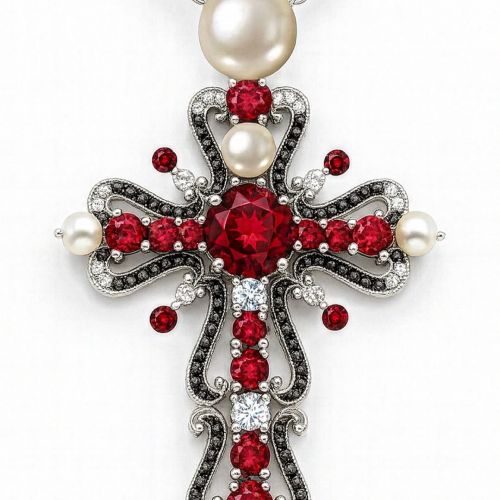 one-of-a-kind Limited edition Victorian-inspired cross pendant