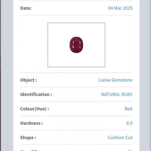 AIG Certified Natural Ruby Burma 2.65 carats REF:14