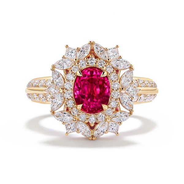 Rarest Investment grade Guild certified Neon vivid pink spinel ring REF: 450 ID:25500