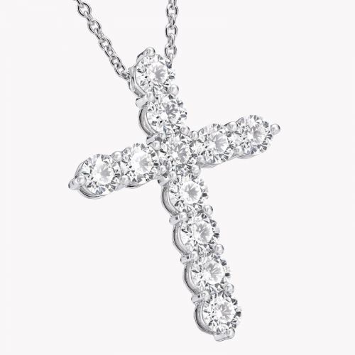 Round CVD Diamond Cross Large Pendant   EF-VVS  3,3 ct REF: 110 ID:2750