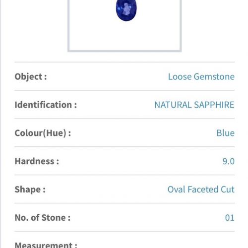 Natural Certified Sapphire and Natural Diamonds Ring ID:4500